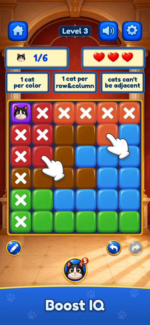Meowdoku+ placing a cat